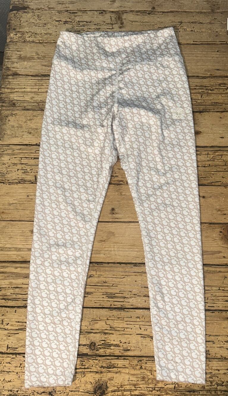 Guess Women’s Size M Beige/White GJ Logo Leggings